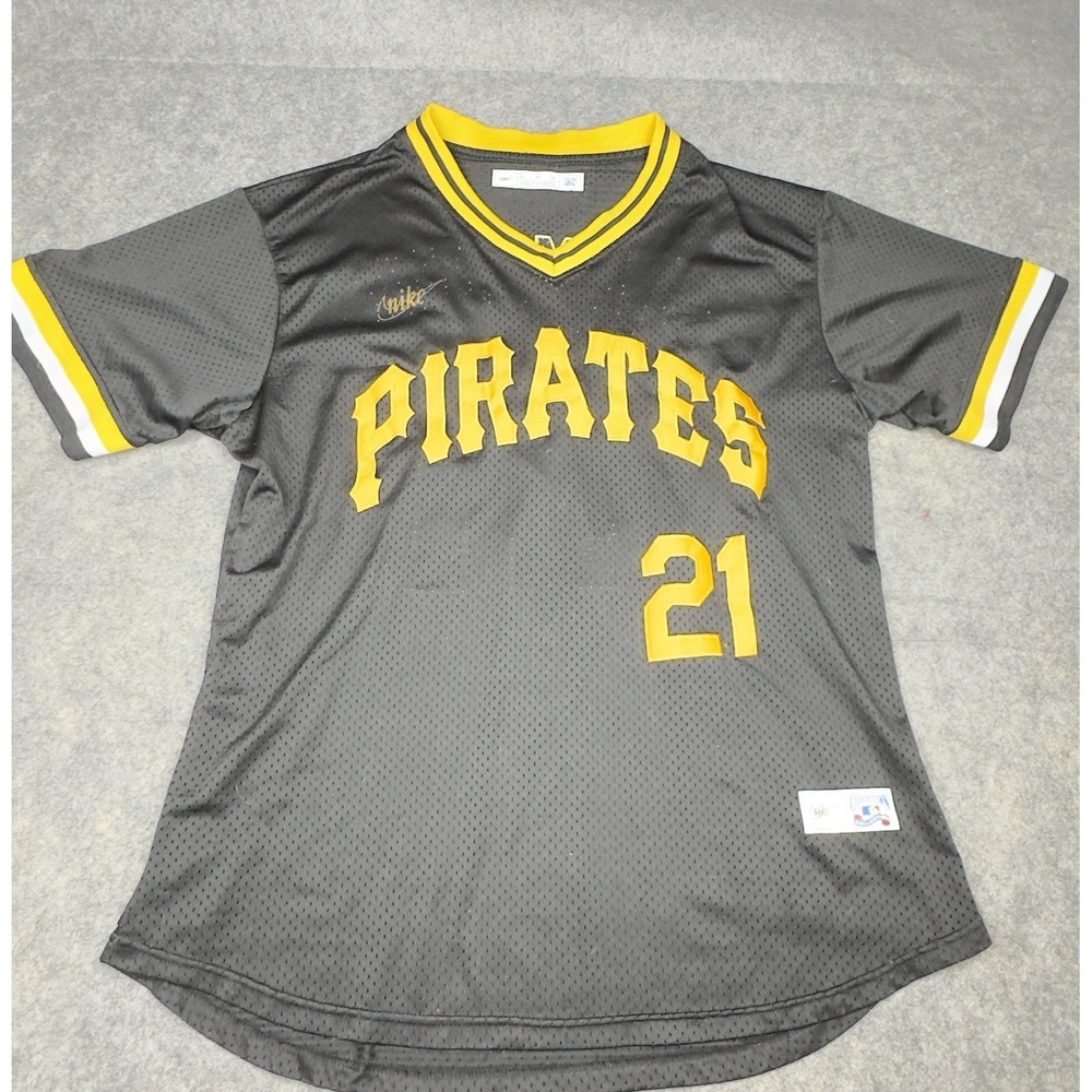Vintage Cooperstown Collection Pirates Jersey - Roberto Clemente Black/Yellow 21